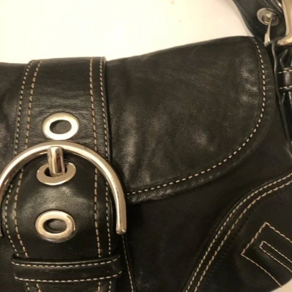 Coach black leather small soho hobo bag